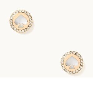 New Authentic Kate Spade Signature Gold Heart Earrings